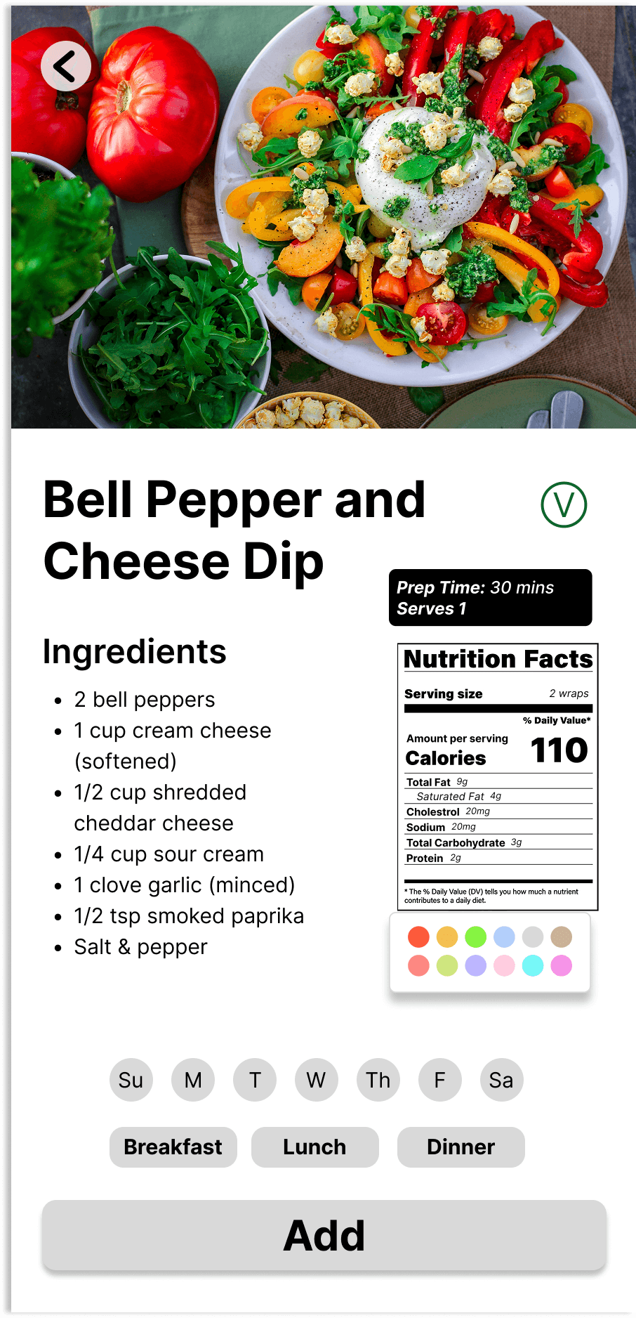 Recipe screen 2