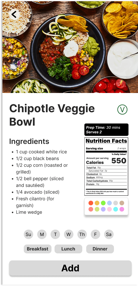 Recipe screen 3