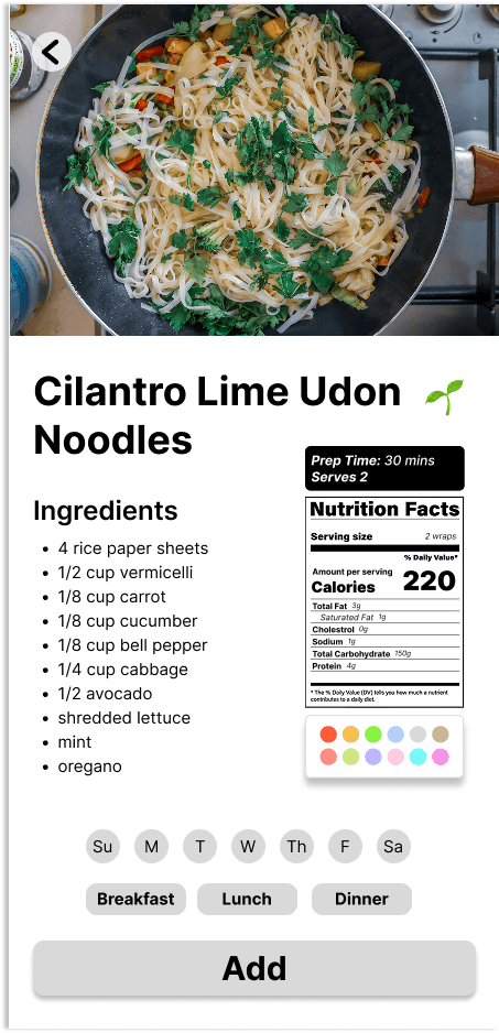 Recipe screen 4