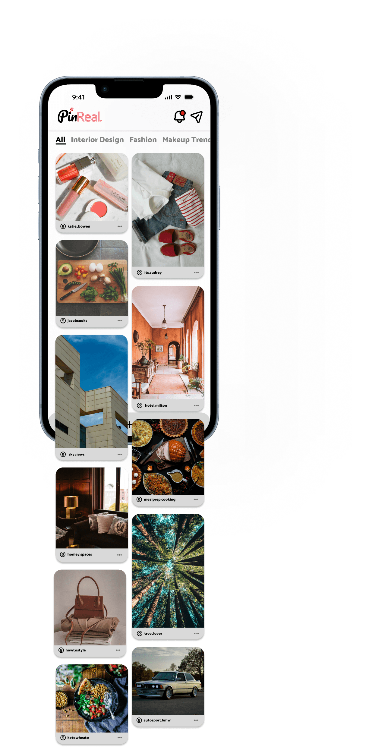 Homepage masonry feed