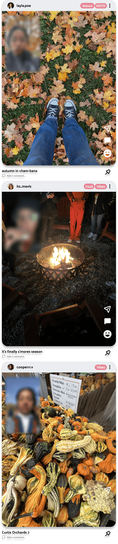 Friends' PinReals slider feed