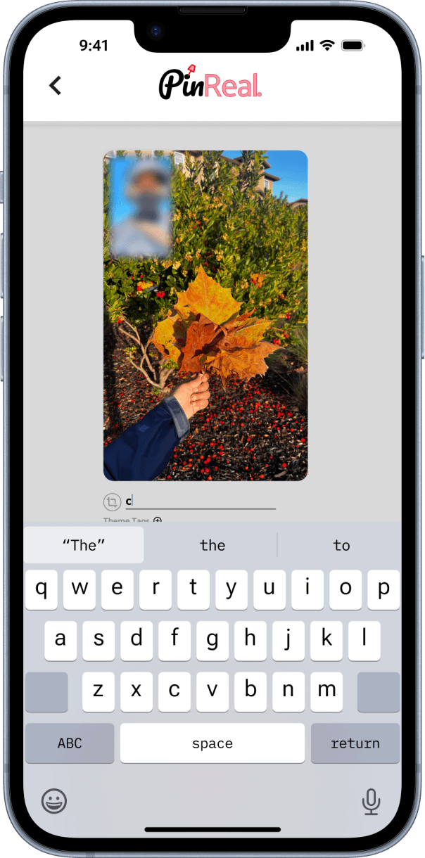 Typing a caption