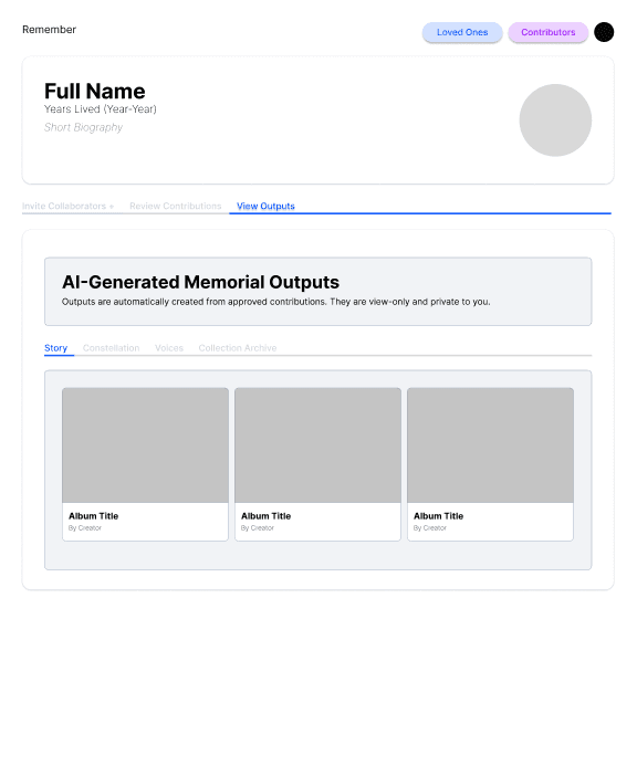 Collection Archive output panel