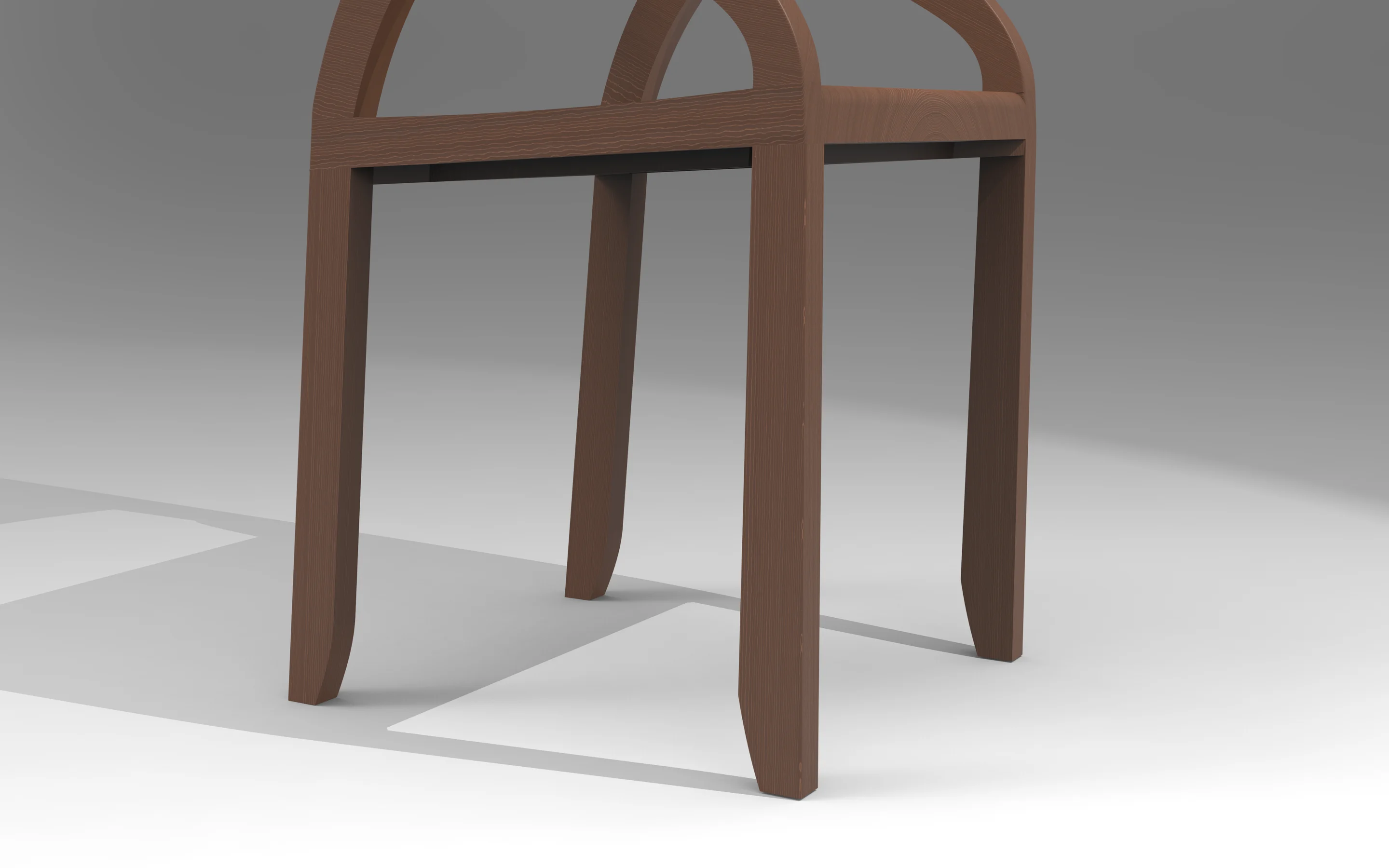 Arco chair render, front view